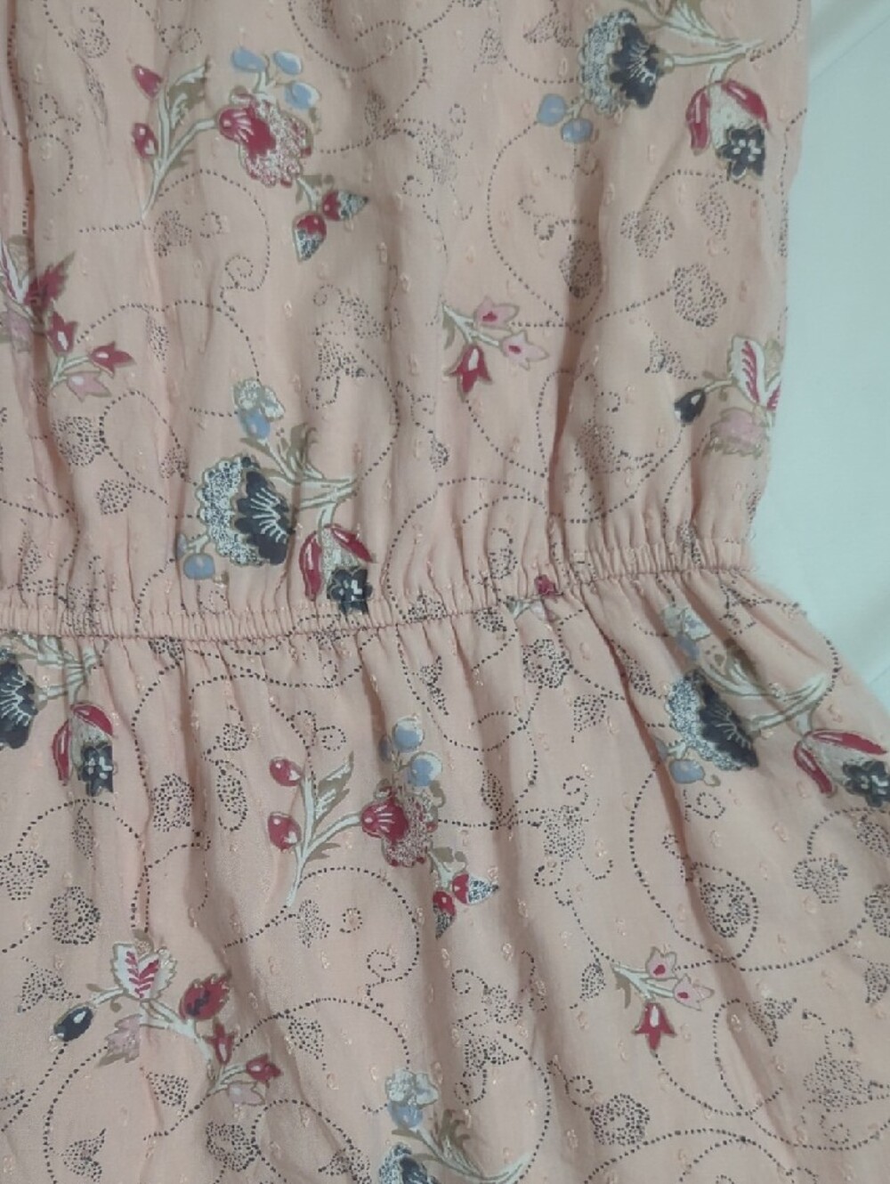 LOFT Floral Clip Dot Flounce Dress, Color Blush Whisper Pink Size S - Picture 11 of 16